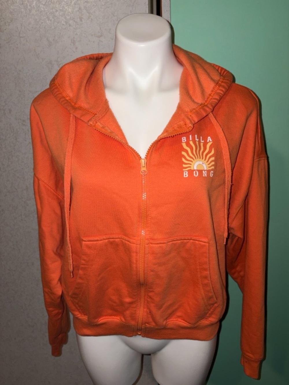 Billabong Orange Graphic Zip Up Hoodie - Picture 2 of 3